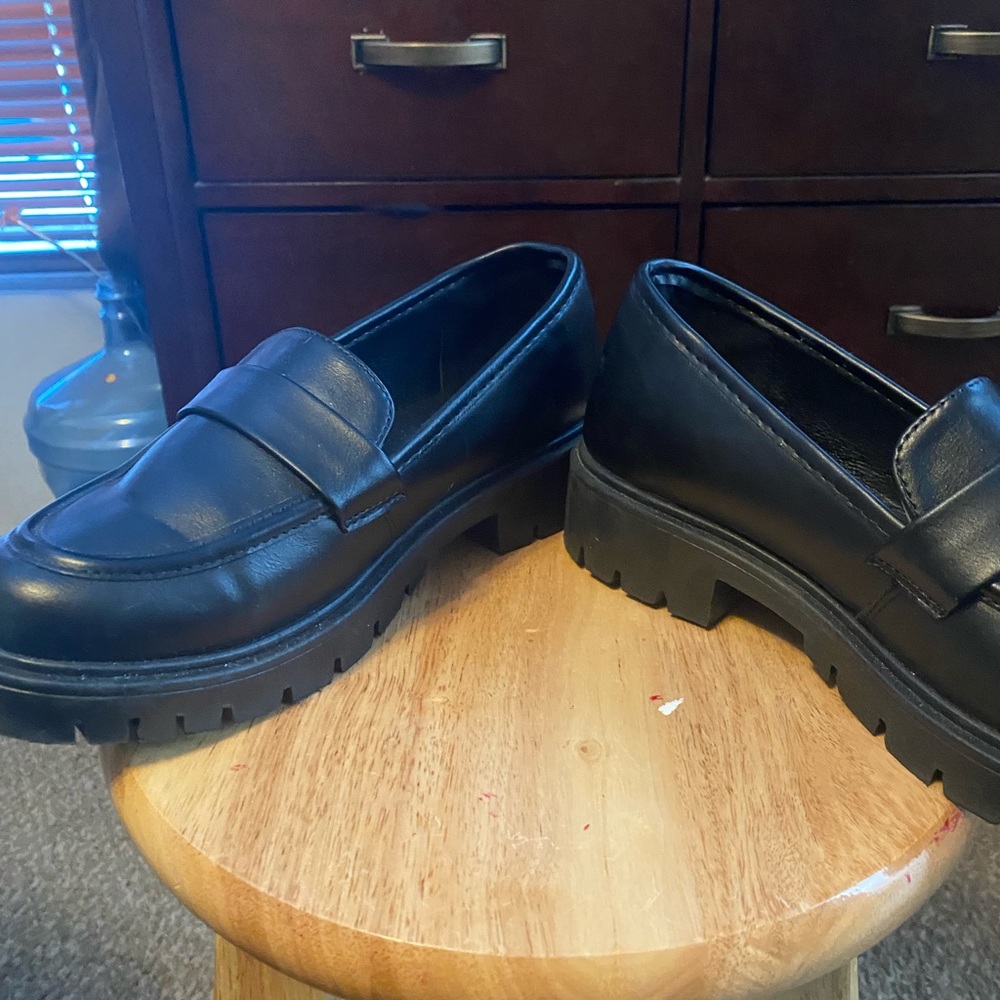 Faux leather chunky loafers from streetwear society. Worn once